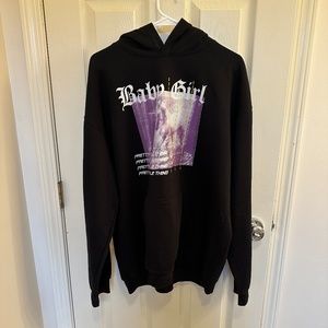 PRETTYLITTLETHING Baby Girl Black Hoodie, Size XL, never worn